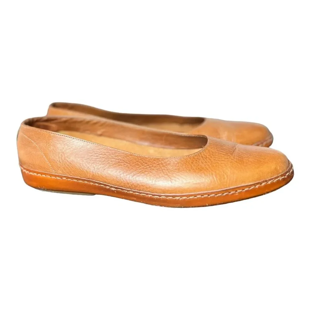 Maraolo Italian Leather Flats Loafer Womens US 8.5 EUR 39 Brown - Picture 1 of 10